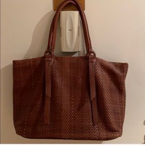 Cole Haan leather woven tote- brand new